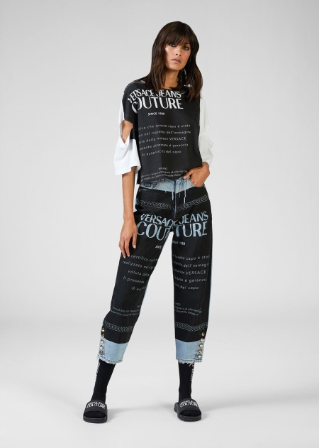 Versace Etichetta Mom Fit Jeans Dam - 926805TDG